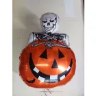 Csontváz és tök nagyméretű fólialufi - parti kellék, dekoráció - Halloween - ÚJ