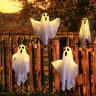 Szellem figura leddel - parti kellék, dekoráció - Halloween - ÚJ