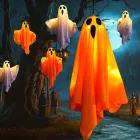 Szellem figura leddel - parti kellék, dekoráció - Halloween - ÚJ
