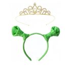 Fiona 2 részes jelmezkiegészítő - fejdísz, korona - sötétszöld - Shrek - ÚJ