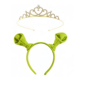   Fiona 2 részes jelmezkiegészítő - fejdísz, korona - világoszöld - Shrek - ÚJ