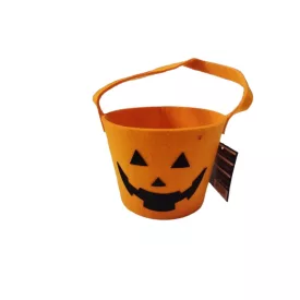  Narancssárga filc tök csokigyűtő kosár - Halloween - ÚJ