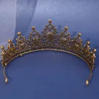 Királynő korona, tiara, bordó köves, jelmezkiegészítő - ÚJ 