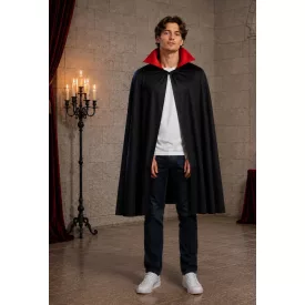   Kb 115 cm hosszú piros-fekete galléros vámpír, drakula köpeny, palást - Halloween - ÚJ