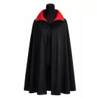 Kb 115 cm hosszú piros-fekete galléros vámpír, drakula köpeny, palást - Halloween - ÚJ
