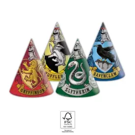   Harry Potter Hogwarts Houses parti kalap, csákó 6 db-os FSC - ÚJ