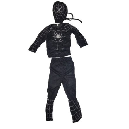3 részes fekete Spiderman, Pókember jelmez 4-5 évesre - ÚJ
