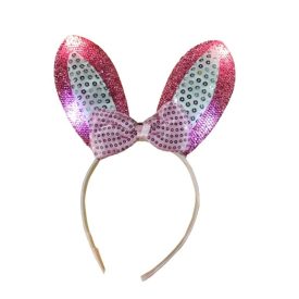 Rózsaszín flitteres világító nyuszifül - ÚJ