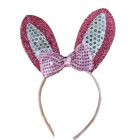 Rózsaszín flitteres világító nyuszifül - ÚJ