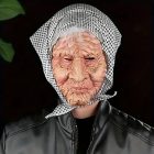Öreg néni, ráncos arcú néne, boszorkány, banya gumi álarc, maszk - ÚJ