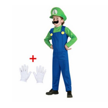3-4 évesre (S) 4 részes Luigi jelmez - Super Mario - Nintendo - ÚJ