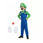 6-7 évesre (L) 4 részes Luigi jelmez - Super Mario - Nintendo - ÚJ