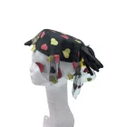 Fekete szívecskés fátylas jelmezkalap - ÚJ