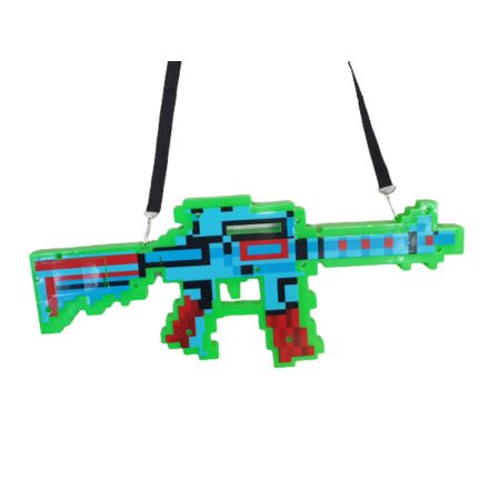 Minecraft ihletésű fényt és hangot adó gépfegyver, zöld - ÚJ
