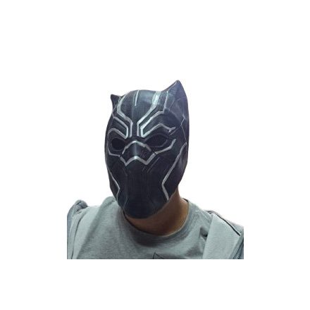 Fekete Párduc gumi maszk, álarc - Black Panther - Marvel - ÚJ