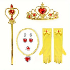   Sárga hercegnő kiegészítők, 5 db egyben - Belle - A szépség és a szörnyeteg - ÚJ