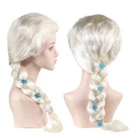   Szőke Elza, Elsa paróka kék virágokkal - Frozen, Jégvarázs - ÚJ