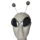 Űrlény, ufó, földönkívüli szett - fejdísz és szemüveg - ezüst - ÚJ