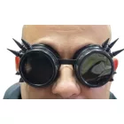 Fekete keretes tüskék steampunk jelmezkiegészítő, szemüveg - ÚJ