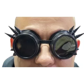   Fekete keretes tüskék steampunk jelmezkiegészítő, szemüveg - ÚJ