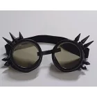 Fekete keretes tüskék steampunk jelmezkiegészítő, szemüveg - ÚJ