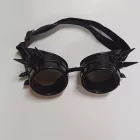 Fekete keretes tüskék steampunk jelmezkiegészítő, szemüveg - ÚJ