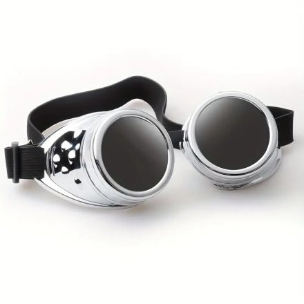 Ezüst keretes steampunk jelmezkiegészítő, szemüveg - ÚJ