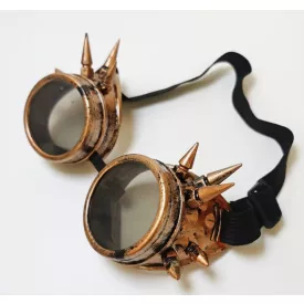   Steampunk jelmezkiegészítő, szemüveg, arany, tüskés - ÚJ