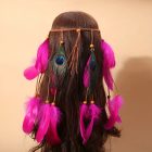 Pávatollas pink bohém fejpánt, fejdísz, akár fesztiválokra is - ÚJ