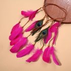 Pávatollas pink bohém fejpánt, fejdísz, akár fesztiválokra is - ÚJ