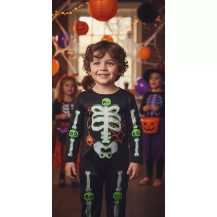 Kb 2 évesre fekete csontvázas jelmezruha - Tesco - Halloween