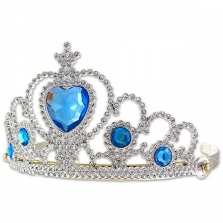 Kék köves ezüst tiara, korona - ÚJ