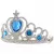 Kék köves ezüst tiara, korona - ÚJ