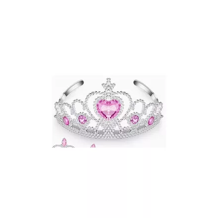 Rózsaszín szivecskés köves tiara, korona - ÚJ
