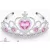 Rózsaszín szivecskés köves tiara, korona - ÚJ