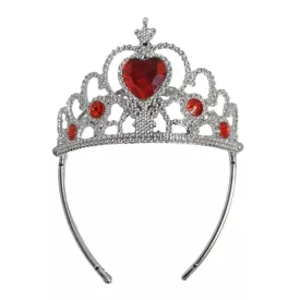 Piros szivecskés köves tiara, korona - ÚJ