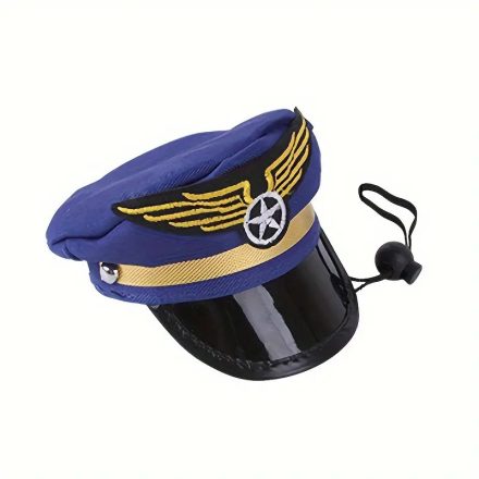Mini kék pilótasapka, fejtetőre való 7,5x11x4 cm - ÚJ