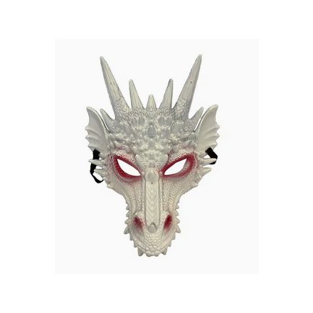 Fehér sárkány maszk, álarc - ÚJ