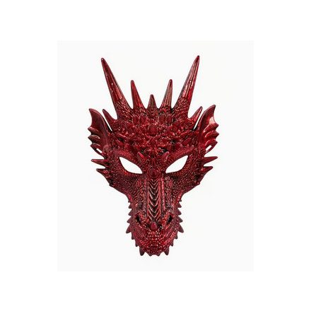 Piros sárkány maszk, álarc - ÚJ