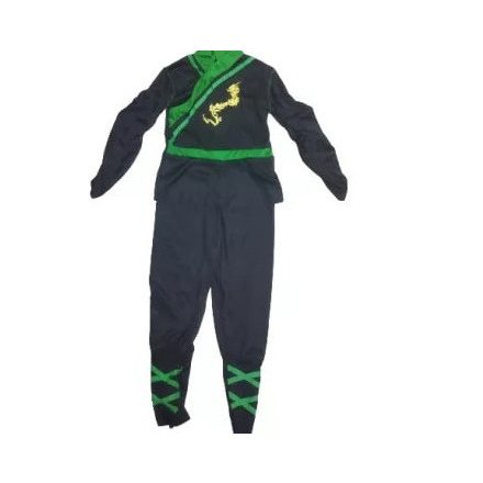 4-6 évesre fekete-zöld ninja, nindzsa jelmez - ÚJ