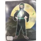 8-10 évesre fekete-zöld ninja, nindzsa jelmez - ÚJ