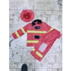 9-10 évesre (L) 3 részes tűzoltó jelmez szett - ÚJ