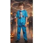 Kék véres csontvázas 2 részes halloween jelmez (kb 7 évesre)