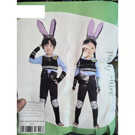 7-9 évesre Zootopia nyuszi, nyúl rendőr jelmez (unisex) - Zootropolis - ÚJ