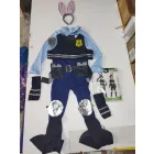 7-9 évesre Zootopia nyuszi, nyúl rendőr jelmez (unisex) - Zootropolis - ÚJ