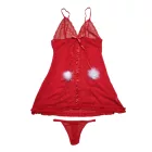 Női piros szexi babydoll, mikulásra is jó - ÚJ