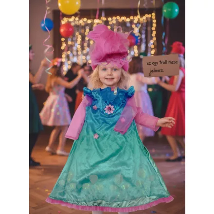 7-8 évesre kék-pink Troll jelmez parókával - Trolls