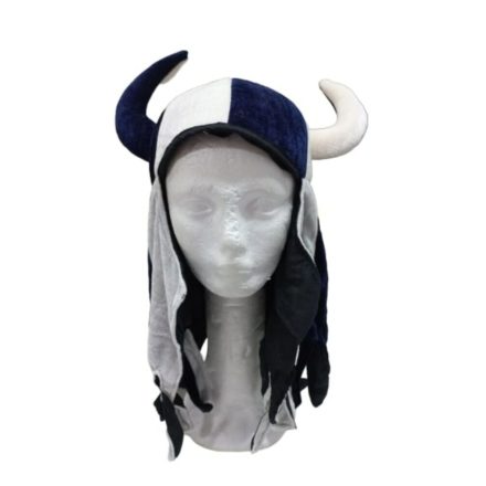 Felnőtt fejre (kb 60 cm-es fejkörméretre) kék-fehér kockás vikingsapka