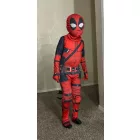 Kb 3 évesre piros-fekete jelmezruha és maszk (álarc) - Deadpool - ÚJ
