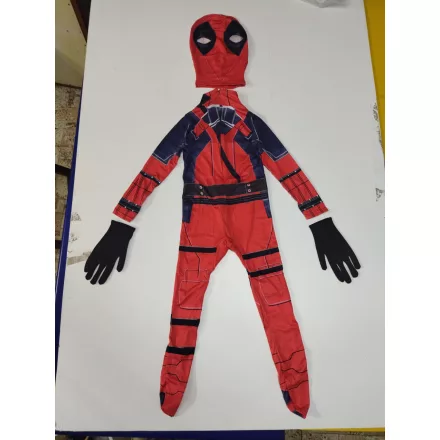 8-9 évesre (L) piros-kék-fekete jelmez szett - Deadpool - ÚJ